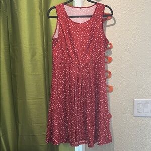 Red Polka Dot Sleeveless Fit & Flare Dress